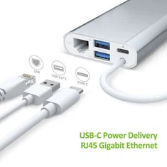 VGA、HDMI、RJ45、USB3.0 HUBコンバータへのUSBタイプCマルチポートアダプタ