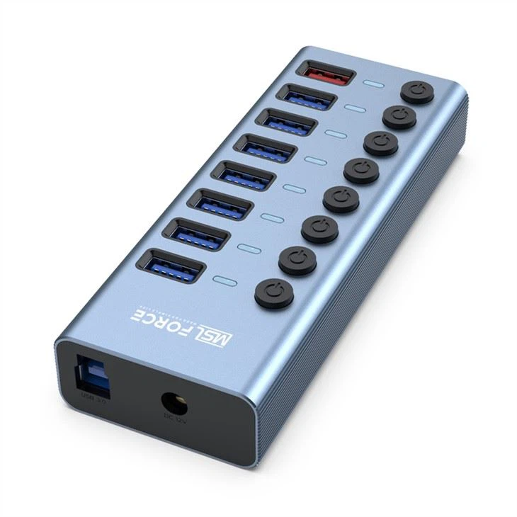 壁マウントブラケット付き8Port USBエクステンダー