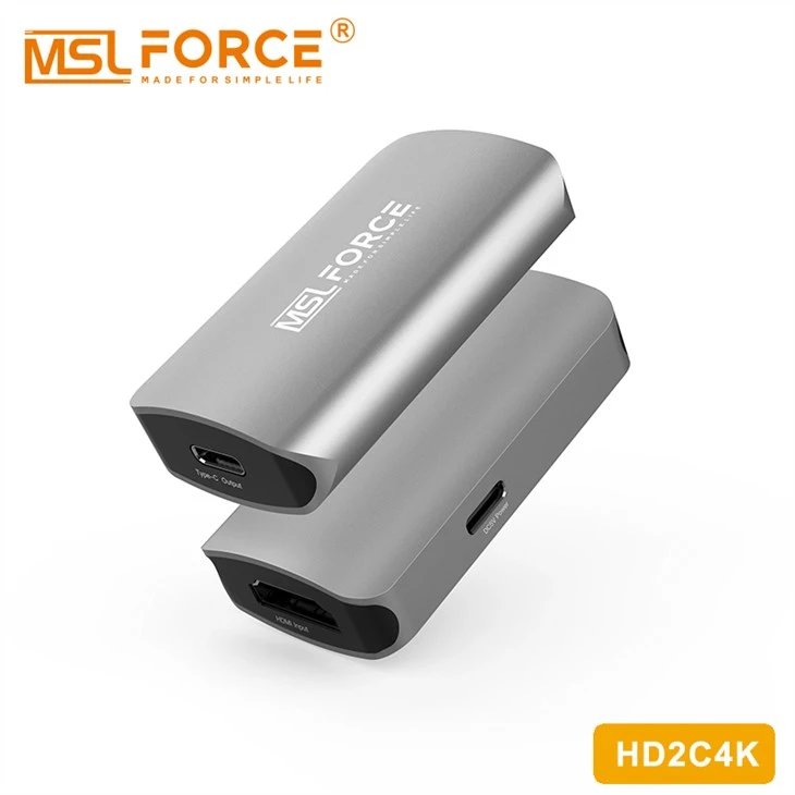 HDMI 4k60hz - USB-C メス - USB C 電源バス付きメス ビデオ アダプター